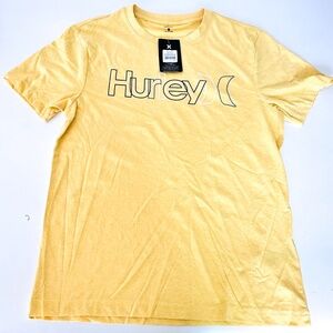 NEW Hurley Yellow Pear Heather Short Sleeve Graphic Tee T-Shirt Men's Small